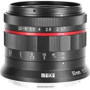 Meike 50mm F/1.7 Objectif Sony E - Objectif d'appareil photo - Publicité Meike 50mm F/1.7 Objectif Sony E - Objectif d'appareil photo - Publicité