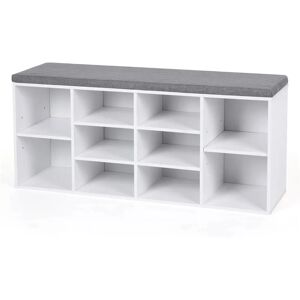 VASAGLE - ULHS10WT - Branco - 10 Compartimentos - Banco de Sapatos VASAGLE - ULHS10WT - Branco - 10 Compartimentos - Banco de Sapatos