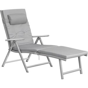 SONGMICS Foldable Deck Chair with 6cm Mattress - Gray SONGMICS Foldable Deck Chair with 6cm Mattress - Gray