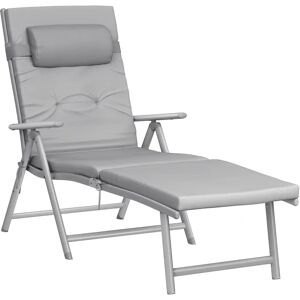 Cadeira de descanso dobrável SONGMICS com colchão 6cm - Cinza Cadeira de descanso dobrável SONGMICS com colchão 6cm - Cinza