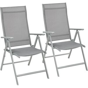 SONGMICS Grey Outdoor Folding Garden Chairs - Garden Chair SONGMICS Grey Outdoor Folding Garden Chairs - Garden Chair