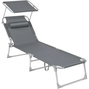 SONGMICS Dark Grey Breathable Sun Lounger - Sunbed, Reclining, Adjustable Backrest, Foldable SONGMICS Dark Grey Breathable Sun Lounger - Sunbed, Reclining, Adjustable Backrest, Foldable