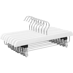 Songmics White Wooden Skirt Hanger with Non-Slip Clips - 8 pcs Songmics White Wooden Skirt Hanger with Non-Slip Clips - 8 pcs