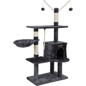 Feandrea Cat Tree - 134 cm Grey with Scratching Posts & Hideout Feandrea Cat Tree - 134 cm Grey with Scratching Posts & Hideout