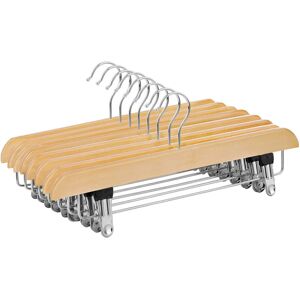 SONGMICS Natural Wooden Skirt Trouser Hangers - Clothes Hangers SONGMICS Natural Wooden Skirt Trouser Hangers - Clothes Hangers