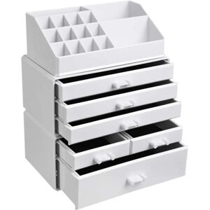 SONGMICS White Makeup Organizer - Stackable, 6 Drawers, Acrylic SONGMICS White Makeup Organizer - Stackable, 6 Drawers, Acrylic