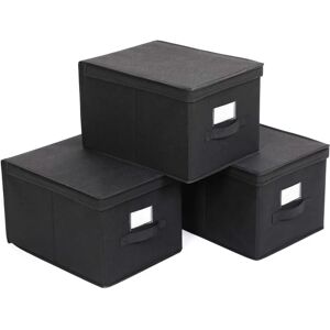 Songmics Black Foldable Storage Boxes with Lid - Storage Type Songmics Black Foldable Storage Boxes with Lid - Storage Type