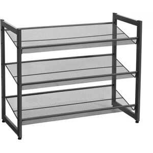 SONGMICS 3 Tier Shoe Rack Storage Metal Mesh - Stackable Shoe Shelf Stand SONGMICS 3 Tier Shoe Rack Storage Metal Mesh - Stackable Shoe Shelf Stand