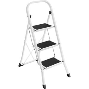 SONGMICS White 3 Step Ladder - Step Ladder SONGMICS White 3 Step Ladder - Step Ladder