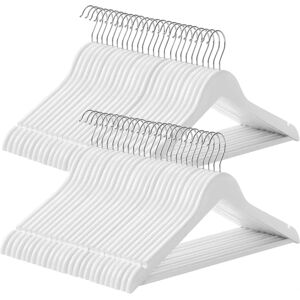 SONGMICS White Wooden Coat Hangers with Non-slip Design - Clothes Hangers SONGMICS White Wooden Coat Hangers with Non-slip Design - Clothes Hangers