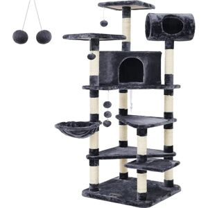 SONGMICS Large Multi-level Cat Tree - Smoky Grey - Cat Furniture SONGMICS Large Multi-level Cat Tree - Smoky Grey - Cat Furniture