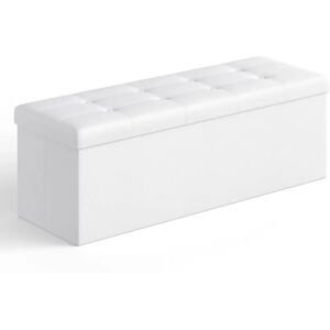 Ottoman de Depozitare Pliabil Alb SONGMICS - 38x110x38 cm Ottoman de Depozitare Pliabil Alb SONGMICS - 38x110x38 cm