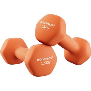 Songmics Orange Dumbbell Set - 2 x 15kg Non-Slip Neoprene Songmics Orange Dumbbell Set - 2 x 15kg Non-Slip Neoprene