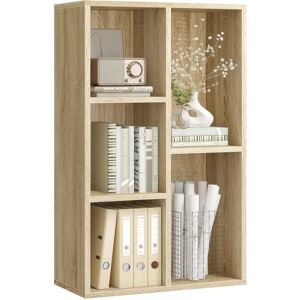 Vasagle Oak Bookcase - 5 Compartments - Modern Floor Standing Furniture Vasagle Oak Bookcase - 5 Compartments - Modern Floor Standing Furniture