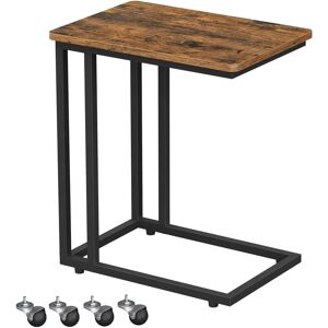 Vasagle LNT50X Rustic Brown Side Table with Wheels - Side Table Vasagle LNT50X Rustic Brown Side Table with Wheels - Side Table