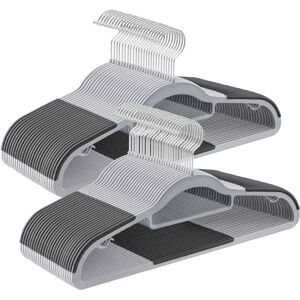 SONGMICS Grey Heavy Duty Plastic Coat Hangers with Non-Slip, Space Saving - Coat Hanger SONGMICS Grey Heavy Duty Plastic Coat Hangers with Non-Slip, Space Saving - Coat Hanger