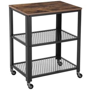 VASAGLE Voedselservicewagen - 3-laags industriële rollende trolley VASAGLE Voedselservicewagen - 3-laags industriële rollende trolley