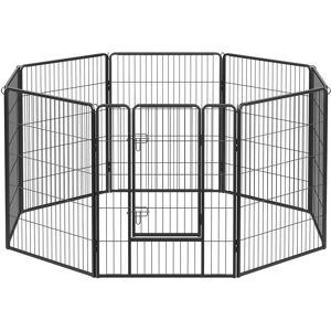 Feandrea Pet Playpen - 8 Panels, Black, Versatile Barrier Feandrea Pet Playpen - 8 Panels, Black, Versatile Barrier