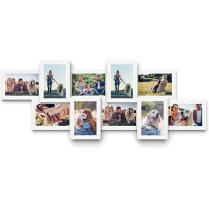 SONGMICS White Wall Photo Frame - Holds 10 Photos - Wall Mounted SONGMICS White Wall Photo Frame - Holds 10 Photos - Wall Mounted