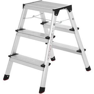 SONGMICS Aluminum Step Ladder - 3 Step Silver Grey / Ink Black SONGMICS Aluminum Step Ladder - 3 Step Silver Grey / Ink Black