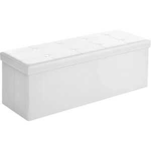 SONGMICS Stauraum-Box 120L Faltbar Kunstleder Weiß - Sitztruhe SONGMICS Stauraum-Box 120L Faltbar Kunstleder Weiß - Sitztruhe