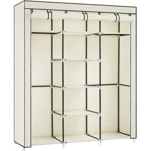 SONGMICS Beige Foldable Fabric Wardrobe with Hanging Rails - Wardrobe SONGMICS Beige Foldable Fabric Wardrobe with Hanging Rails - Wardrobe