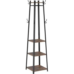 Vasagle LCR80X Coat Rack - Rustic Brown & Black - 3 Shelves, 8 Hooks Vasagle LCR80X Coat Rack - Rustic Brown & Black - 3 Shelves, 8 Hooks
