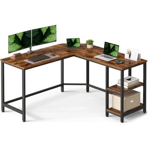 VASAGLE Large L-Shaped Computer Desk - Rustic Brown & Black VASAGLE Large L-Shaped Computer Desk - Rustic Brown & Black