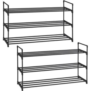 Songmics Model: 3 Tier Shoe Rack Black - Shoe Storage Organizer Songmics Model: 3 Tier Shoe Rack Black - Shoe Storage Organizer