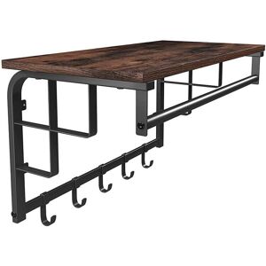 Vasagle Wall-mounted Coat Rack with 5 Hooks - Rustic Black & Brown Vasagle Wall-mounted Coat Rack with 5 Hooks - Rustic Black & Brown
