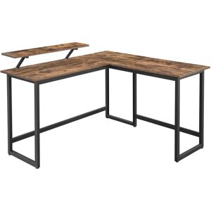 VASAGLE L-shaped Desk with Monitor Stand for Studies Games Rustic Brown VASAGLE L-shaped Desk with Monitor Stand for Studies Games Rustic Brown