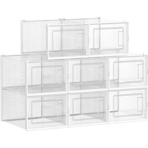 Songmics White Transparent Shoe Organizer - Stackable, 18 Boxes Songmics White Transparent Shoe Organizer - Stackable, 18 Boxes
