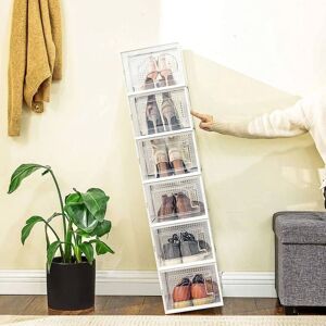 Songmics White Transparent Shoe Organizer - Stackable, 18 Boxes Songmics White Transparent Shoe Organizer - Stackable, 18 Boxes