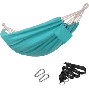 SONGMICS Hamac en Coton Portable - Double, Turquoise - Camping Extérieur - Publicité SONGMICS Hamac en Coton Portable - Double, Turquoise - Camping Extérieur - Publicité
