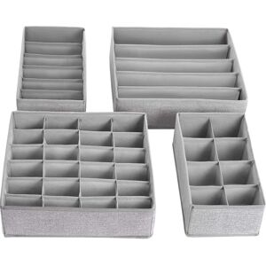 SONGMICS Gray Foldable Drawer Organizer Set SONGMICS Gray Foldable Drawer Organizer Set