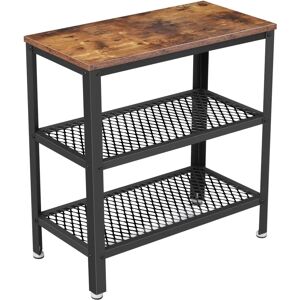 VASAGLE Rustic Industrial Side Table with 2 Shelves - End Table VASAGLE Rustic Industrial Side Table with 2 Shelves - End Table