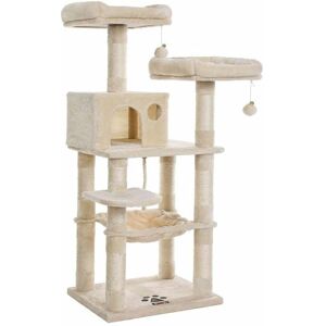 Feandrea Cat Tree Stable Cat Tower 143 cm Beige Feandrea Cat Tree Stable Cat Tower 143 cm Beige