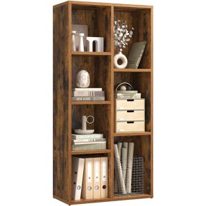 VASAGLE Rustic Brown 7-Compartment Bookcase - Books & Display VASAGLE Rustic Brown 7-Compartment Bookcase - Books & Display