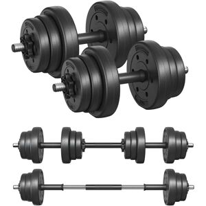 SONGMICS Black Adjustable Dumbbells Set with Extra Barbell Bar - Dumbbells SONGMICS Black Adjustable Dumbbells Set with Extra Barbell Bar - Dumbbells