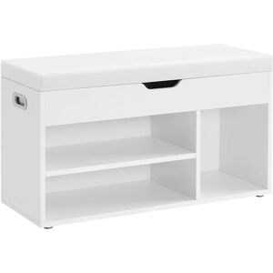 VASAGLE White Hallway Shoe Bench with Cushioned Seat - 80x30x44cm VASAGLE White Hallway Shoe Bench with Cushioned Seat - 80x30x44cm