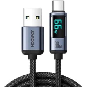 Joyroom Marque Prism Series 66W Câble USB-A à USB-C avec Affichage - 1.2m - Noir Joyroom Marque Prism Series 66W Câble USB-A à USB-C avec Affichage - 1.2m - Noir