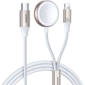 Joyroom 2-in-1 Magneettinen Laturi ja USB-C Kaapeli - Valkoinen Joyroom 2-in-1 Magneettinen Laturi ja USB-C Kaapeli - Valkoinen