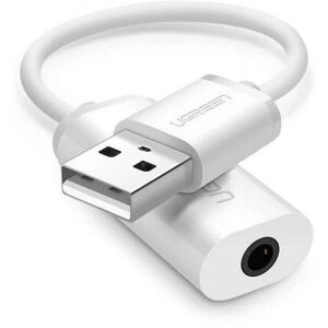 Carte audio USB Ugreen - Blanc - Adaptateur audio Carte audio USB Ugreen - Blanc - Adaptateur audio