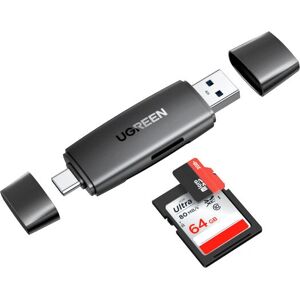 Ugreen 80191 Kortinlukija - MicroSD/SD, USB-C/Type-A, Musta Ugreen 80191 Kortinlukija - MicroSD/SD, USB-C/Type-A, Musta