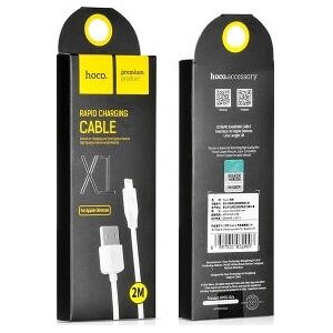 Câble Hoco X1 2m Blanc - Lightning, Charge rapide - Publicité Câble Hoco X1 2m Blanc - Lightning, Charge rapide - Publicité