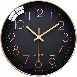 AIPERQ - 30 cm Silent Quartz Wall Clock - Dial negro - Wall clock AIPERQ - 30 cm Silent Quartz Wall Clock - Dial negro - Wall clock