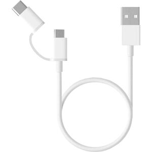 Xiaomi Mi 2-em-1 Micro USB a Type C 1m Branco Xiaomi Mi 2-em-1 Micro USB a Type C 1m Branco