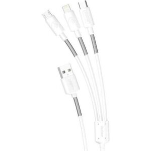 DUDAO L8s USB 3-in-1 Kaapeli - 1,2 m - Valkoinen DUDAO L8s USB 3-in-1 Kaapeli - 1,2 m - Valkoinen