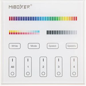 Contrôleur LED RGB+CCT sans fil MiBoxer - 4 Zones - Blanc - Publicité Contrôleur LED RGB+CCT sans fil MiBoxer - 4 Zones - Blanc - Publicité