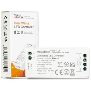 Contrôleur LED Double Blanc MiBoxer - 12/24V - Dimmable - Publicité Contrôleur LED Double Blanc MiBoxer - 12/24V - Dimmable - Publicité